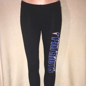 New England Patriots Screen Print Black Leggings